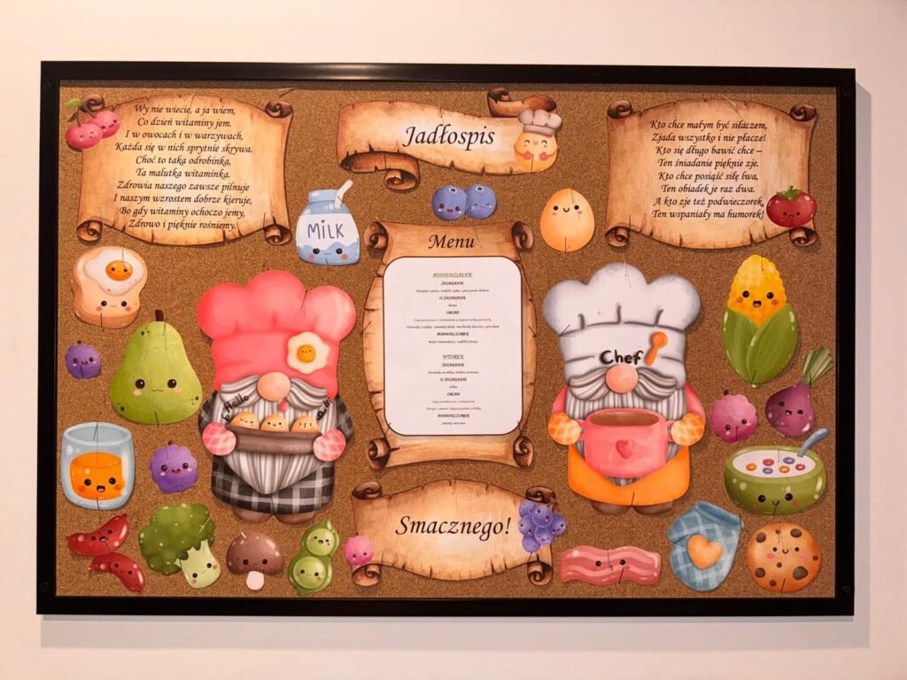 GAZETKA JADŁOSPIS LUB GAZETKA NA JADALNIĘ / STOŁÓWKĘ SZKOLNĄ