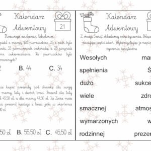 KLASA 3 - WKLEJKI - KALENDARZ ADWENTOWY