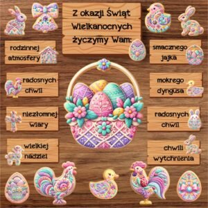 GAZETKA WIELKANOCNA Z CIASTECZKOWYM MOTYWEM