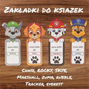 ZAKŁADKI NA DZIEŃ DZIECKA "PSI PATROL"