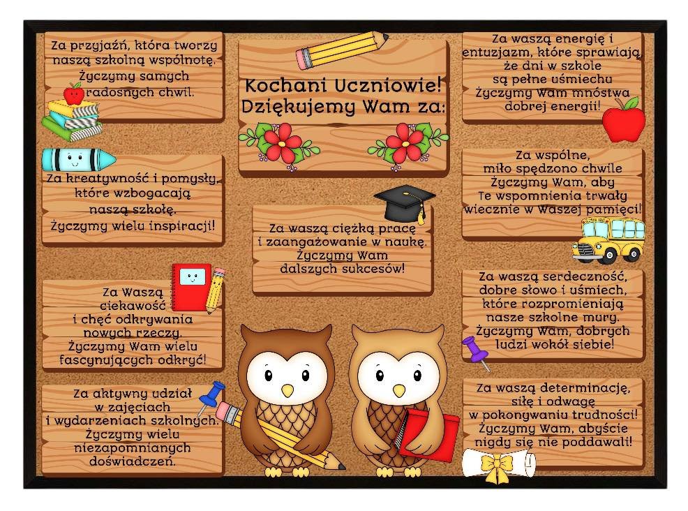 GAZETKA "KOCHANI UCZNIOWIE DZIĘKUJEMY ZA..."